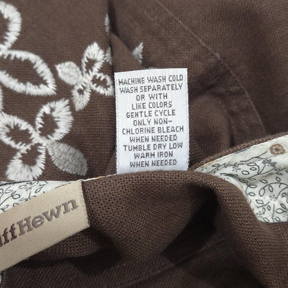 NWT Y2K RUFF HEWN Linen & Cotton Blend Embroidered Collarless Jacket - Picture 11 of 16